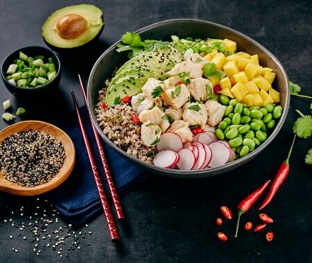 Sesame Orange Halibut Bowl